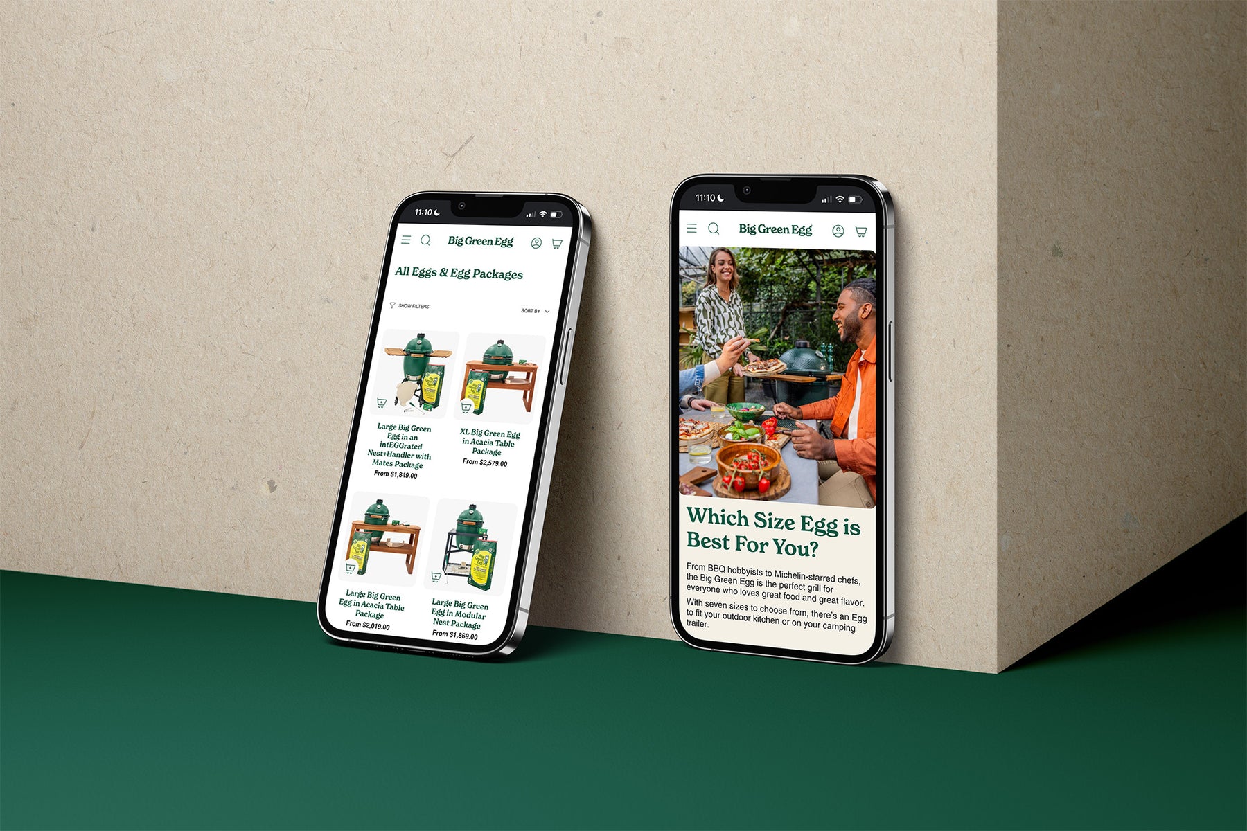 Big Green Egg Website on Mobile Devices
