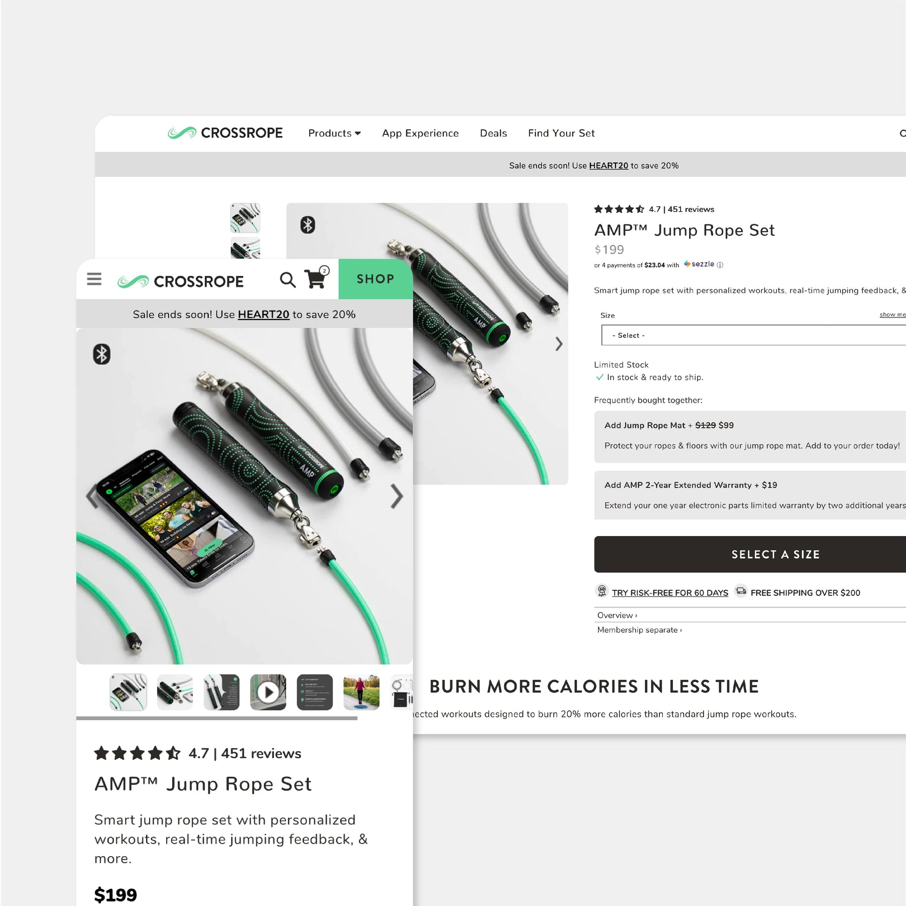 Crossrope Product Detail Page on Desktop and Mobile