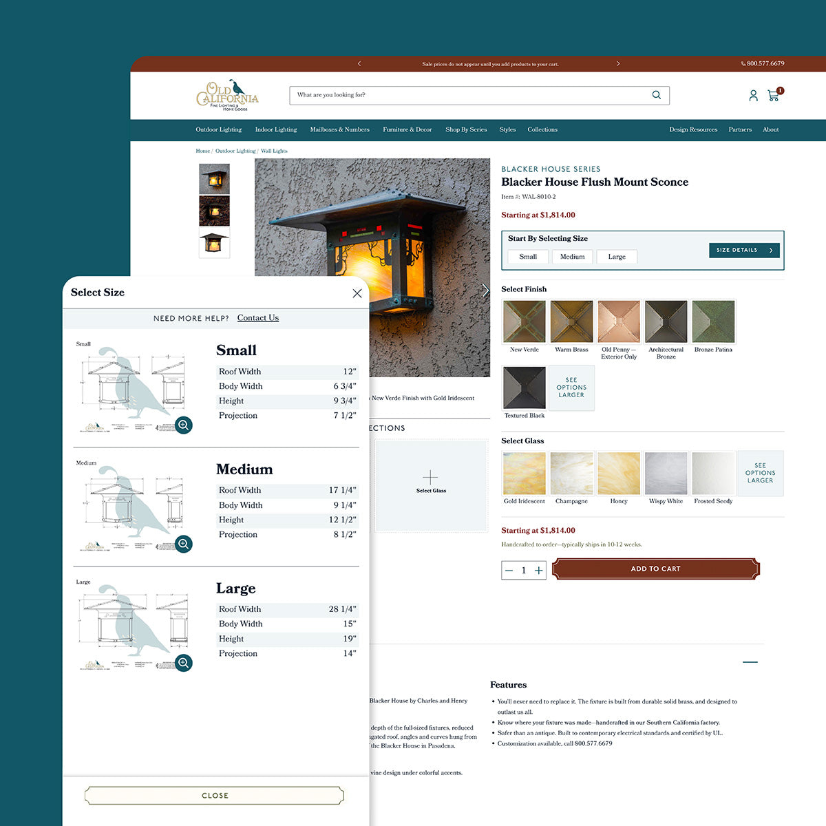 Old California Product Details Page