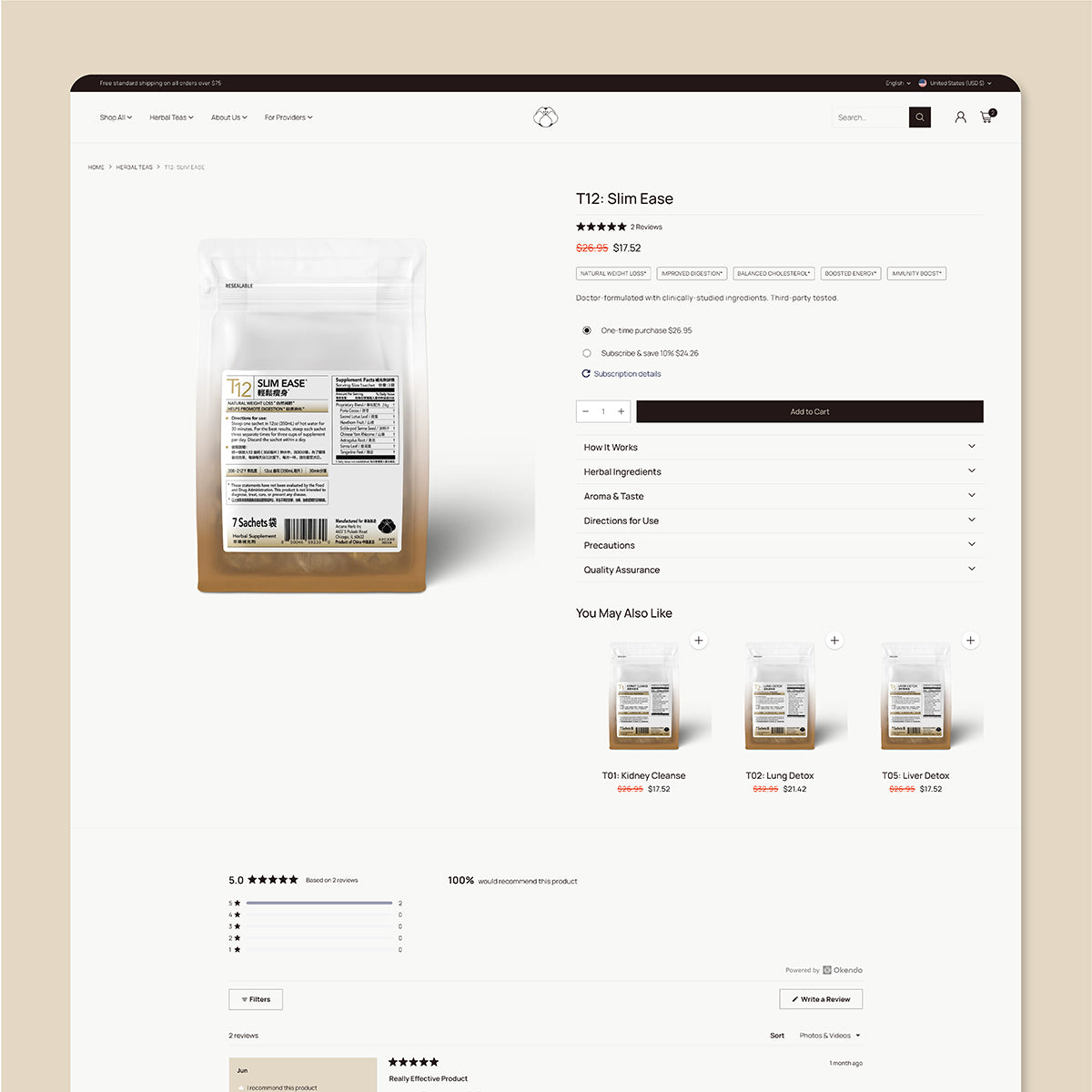 Arcane Herb product detail page