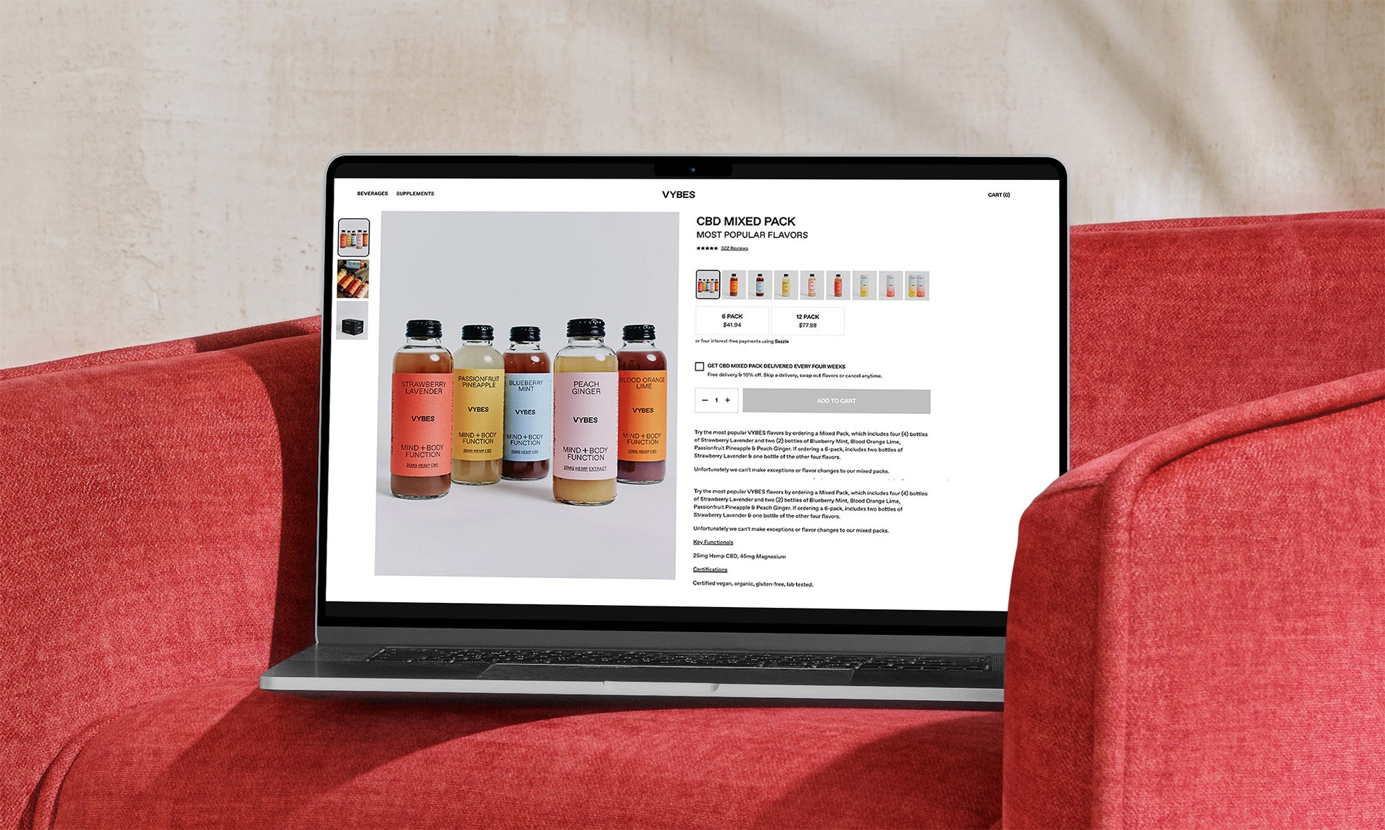 VYBES website after redesign