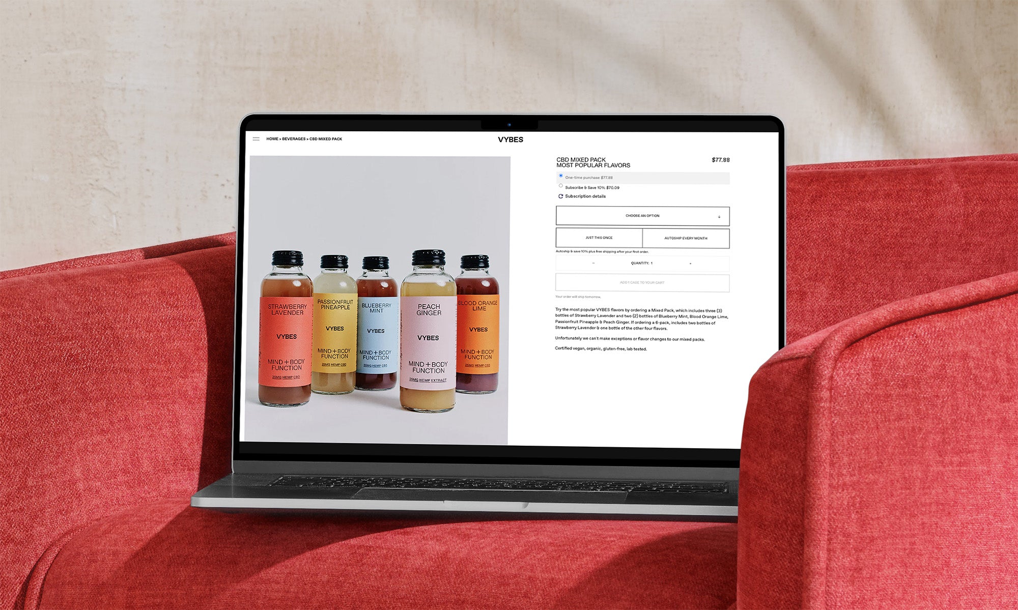 VYBES website before redesign
